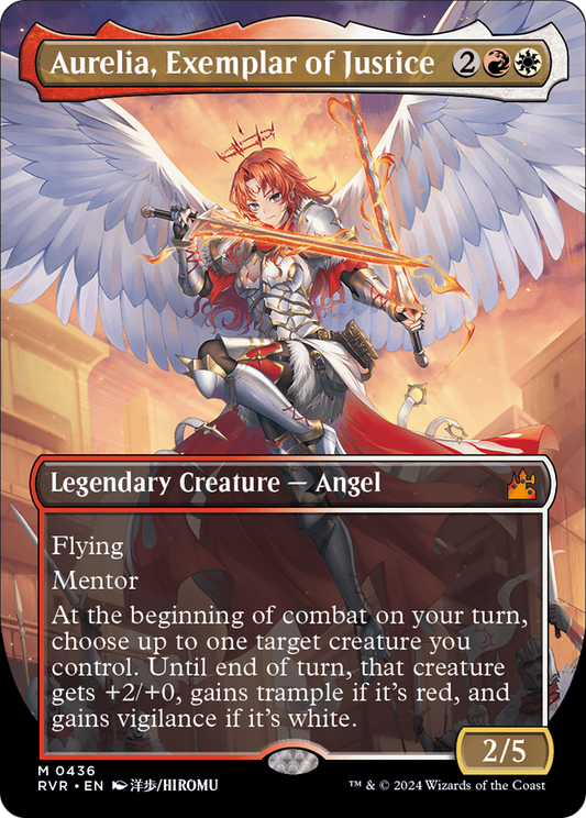 Aurelia, Exemplar of Justice (RVR-436) - [Ravnica Remastered] (Borderless) Foil