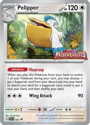 Pelipper - 022 (Prerelease) 22 - [SV Scarlet & Violet Promo Cards] Holofoil
