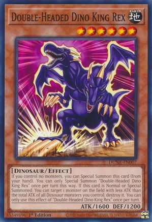 Double-Headed Dino King Rex (DUNE-EN007) - Duelist Nexus 1st Edition