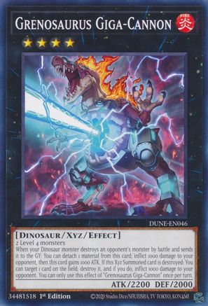Grenosaurus Giga-Cannon (DUNE-EN046) - Duelist Nexus 1st Edition