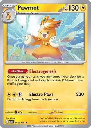 Pawmot (076/198) (Line Holo) [Écarlate et Violet : Ensemble de base] 