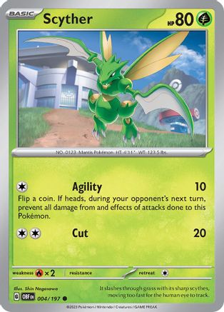 Scyther (004/197) [Écarlate et Violet : Flammes d'Obsidienne] 