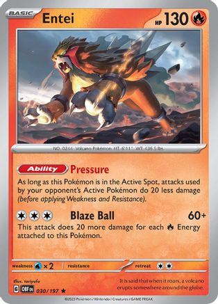 Entei (030/197) [Écarlate et Violet : Flammes d'Obsidienne] 