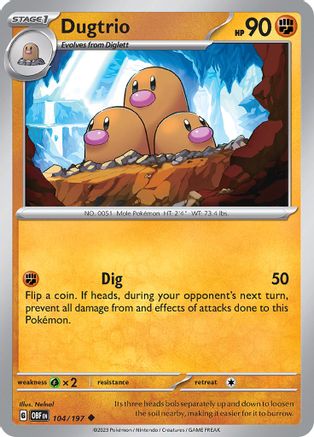 Dugtrio (104/197) [Écarlate et Violet : Flammes d'Obsidienne] 