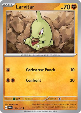 Larvitar (105/197) [Écarlate et Violet : Flammes d'Obsidienne] 