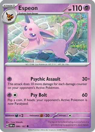 Espeon (086/197) [Écarlate et Violet : Flammes d'Obsidienne] 