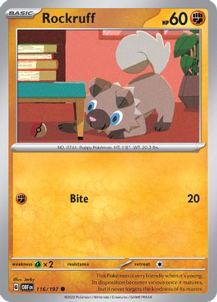 Rockruff (116/197) [Écarlate et Violet : Flammes d'Obsidienne] 