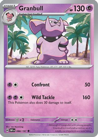 Granbull (088/197) [Écarlate et Violet : Flammes d'Obsidienne] 