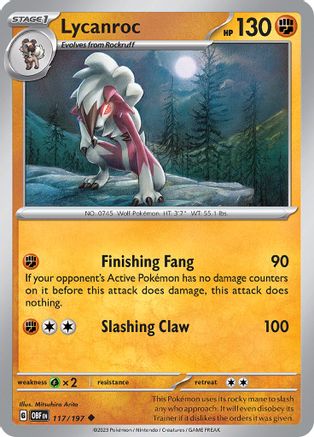 Lycanroc (117/197) [Écarlate et Violet : Flammes d'Obsidienne] 