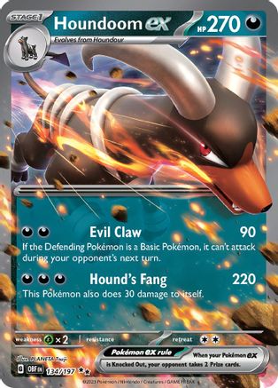 Houndoom ex (134/197) [Écarlate et Violet : Flammes d'Obsidienne] 