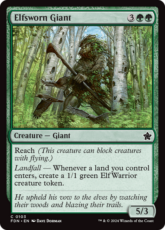 Elfsworn Giant (FDN-103) - [Foundations] Foil