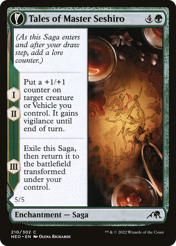 Tales of Master Seshiro // Seshiro's Living Legacy (NEO-210) - [Kamigawa: Neon Dynasty]: (fandfc, enchantment)