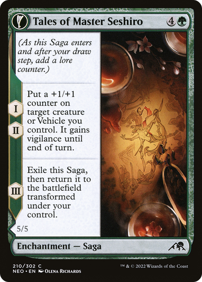Tales of Master Seshiro // Seshiro's Living Legacy (NEO-210) - [Kamigawa: Neon Dynasty]: (fandfc, enchantment)