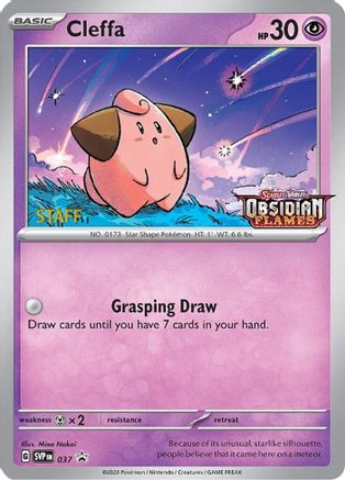 Cleffa - 037 (Prerelease) [Staff] 37 - [SV Scarlet & Violet Promo Cards] Holofoil