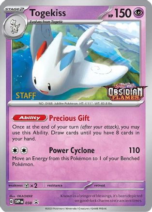 Togekiss - 038 (Prerelease) [Staff] 38 - [SV Scarlet & Violet Promo Cards] Holofoil