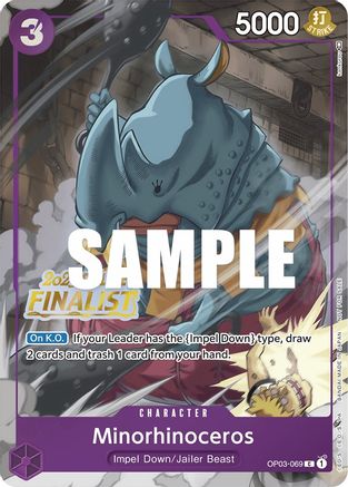 Minorhinoceros (Online Regional 2023) [Finalist] (OP03-069) - One Piece Promotion Cards