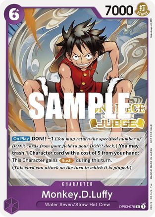 Monkey.D.Luffy (Judge Pack Vol. 2) (OP03-070) - One Piece Promotion Cards