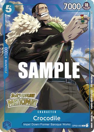 Crocodile (Offline Regional 2023) [Participant] (OP02-053) - One Piece Promotion Cards
