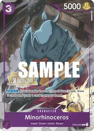 Minorhinoceros (Offline Regional 2023) [Winner] (OP03-069) - One Piece Promotion Cards