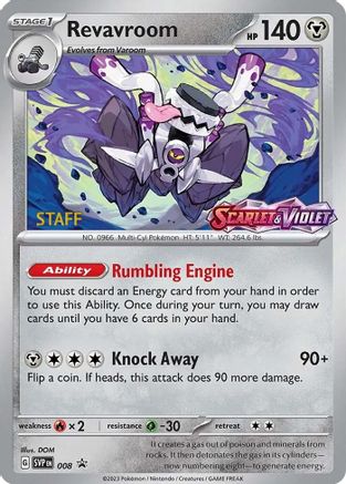 Revavroom - 008 (Prerelease) [Staff] 8 - [SV Scarlet & Violet Promo Cards] Holofoil