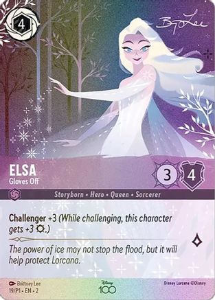 Elsa - Gloves Off (Alternate Art) (19) Holofoil - Disney100 Promos