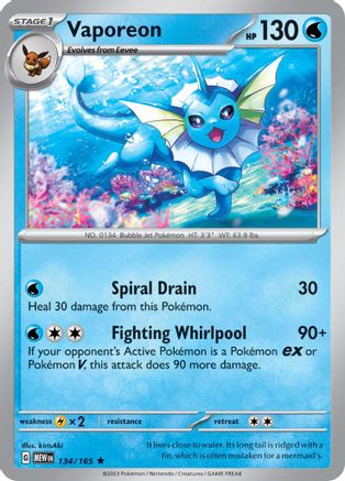 Vaporeon (134/165) [Scarlet & Violet: 151]