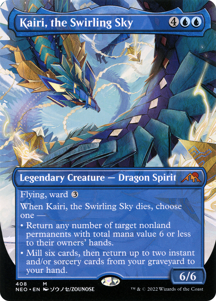 Kairi, the Swirling Sky (NEO-408) - [Kamigawa: Neon Dynasty] (Borderless) Foil