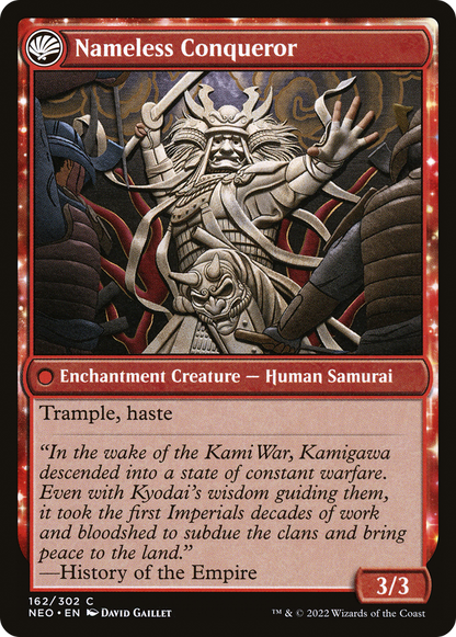The Shattered States Era // Nameless Conqueror (NEO-162) - [Kamigawa: Neon Dynasty]: (fandfc, enchantment) Foil