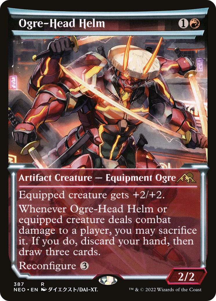 Ogre-Head Helm (NEO-387) - [Kamigawa: Neon Dynasty]: (Showcase) Foil