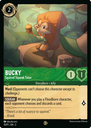 Bucky - Squirrel Squeak Tutor (15) Cold Foil - Disney Lorcana Promo Cards