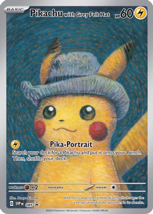 Pikachu avec chapeau en feutre gris (085) [Écarlate et violet : Black Star Promos] 