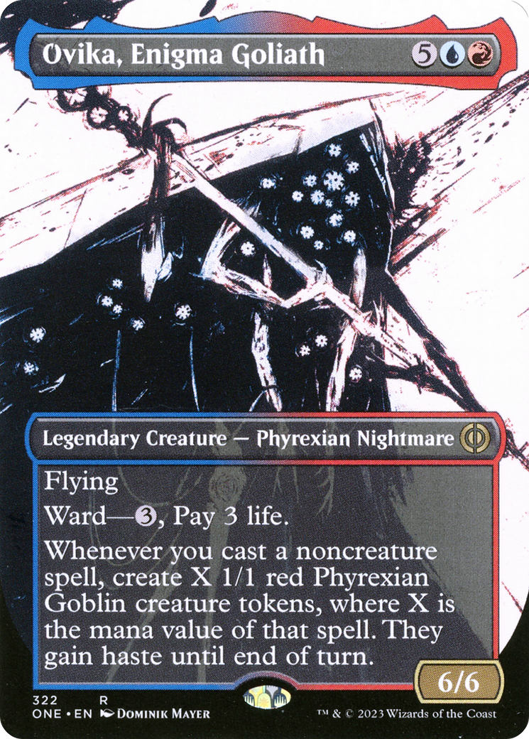 Ovika, Enigma Goliath (ONE-322) - [Phyrexia: All Will Be One]: (Showcase) (Borderless) Foil