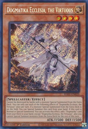 Dogmatika Ecclesia, the Virtuous (Secret Rare) (RA01-EN020) - 25th Anniversary Rarity Collection 1st Edition