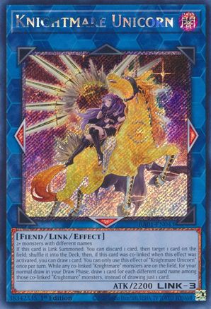 Knightmare Unicorn (Alternate Art) (Platinum Secret Rare) (RA01-EN043) - 25th Anniversary Rarity Collection 1st Edition