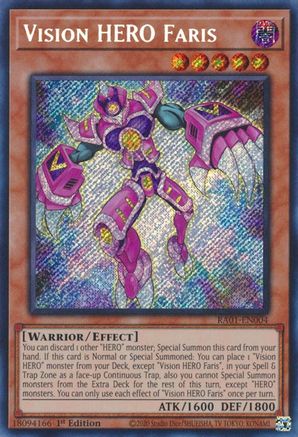 Vision HERO Faris (Secret Rare) (RA01-EN004) - 25th Anniversary Rarity Collection 1st Edition