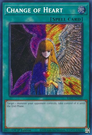 Change of Heart (Secret Rare) (RA01-EN050) - 25th Anniversary Rarity Collection 1st Edition