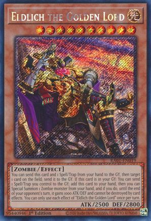 Eldlich the Golden Lord (Alternate Art) (Platinum Secret Rare) (RA01-EN019) - 25th Anniversary Rarity Collection 1st Edition
