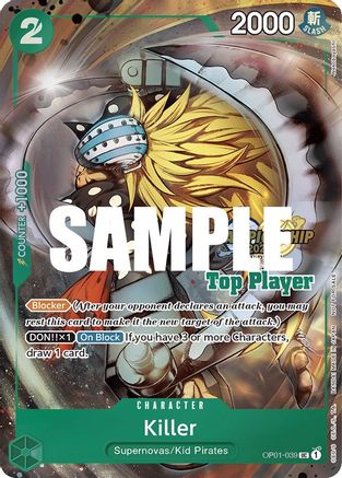 Killer (Pack des meilleurs joueurs CS 2023) [Cartes promotionnelles One Piece] 