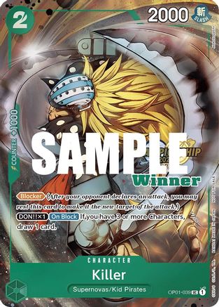 Killer (Pack des meilleurs joueurs CS 2023) [Gagnant] [Cartes promotionnelles One Piece] 