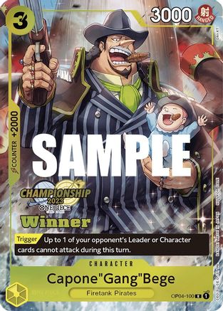 Capone"Gang"Bege (CS 2023 Top Players Pack) [Winner] (OP04-100) - One Piece Promotion Cards