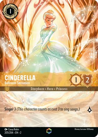 Cinderella - Ballroom Sensation (Enchanted) (205/204) Holofoil - Rise of the Floodborn