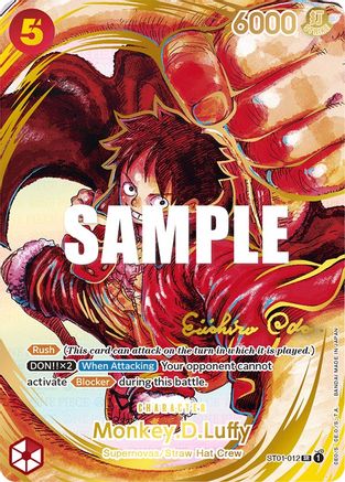 Monkey.D.Luffy (012) (Art alternatif) (Signature estampillée or) (ST01-012) - L'éveil de la nouvelle ère 