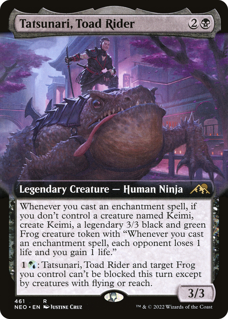 Tatsunari, Toad Rider (NEO-461) - [Kamigawa: Neon Dynasty]: (Extended Art)