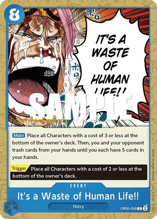 C'est un gaspillage de vie humaine !! [L'éveil de la nouvelle ère : cartes de tournoi du 1er anniversaire] 