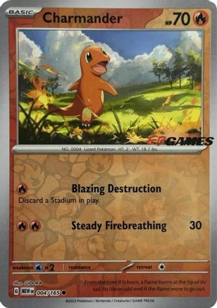 Charmander - 004/165 (EBGames Exclusive) 4 - [Miscellaneous Cards & Products] Reverse Holofoil