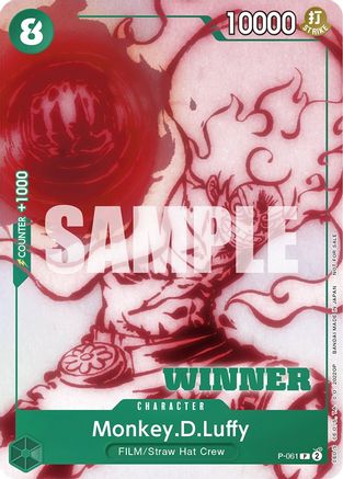 Monkey.D.Luffy (Starter Deck 11: Uta Deck Battle) [Winner] (P-061) - One Piece Promotion Cards