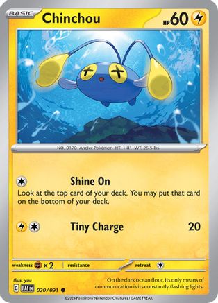 Chinchou (020/091) [Écarlate et Violet : Destins Paldéens] 