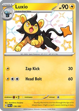 Luxio (136/091) [Écarlate et Violet : Destins Paldéens] 