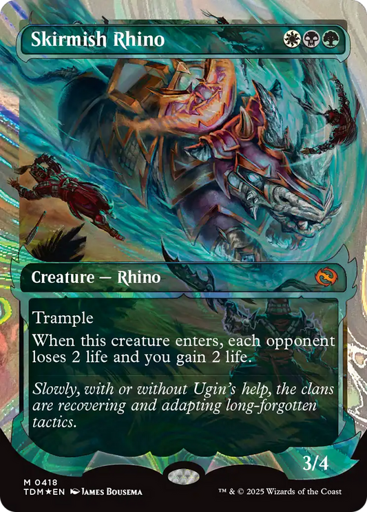 Skirmish Rhino (Showcase) (Halo Foil) (TDM-418) - [Tarkir: Dragonstorm]: (Showcase) Foil
