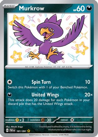 Murkrow (181/091) [Écarlate et Violet : Destins Paldéens] 